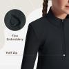 baleaf Girls Long Sleeve Shirts Fleece Jacket Fall Half Zip Pullover Kids Sweatshirts Athletic Thermal Coat Black S view 4