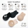 2PCS Sticky Bra, Backless Strapless Adhesive Bra, Push Up Breast Lift Reusable Nipple Covers for Women Backless Strapless Dress (Black, Skin Color) view 4