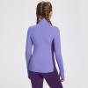 baleaf Girls Long Sleeve Shirts Fleece Jacket Fall Half Zip Pullover Kids Sweatshirts Thermal Coat Ice Skating Purple M view 2