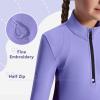baleaf Girls Long Sleeve Shirts Fleece Jacket Fall Half Zip Pullover Kids Sweatshirts Thermal Coat Ice Skating Purple M view 4