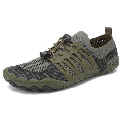 Asifn Water Shoes for Women Men Swim Beach Walking Slip on Barefoot Hiking Workout Fishing Sandals Green(10 US Men/11 US Women,10.63in Heel to Toe