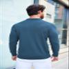 COOFANDY Mens Polo Shirts Pullover Long Sleeve Knit Lightweight Sweater Casual Golf Shirts Denim Blue view 4