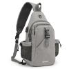 G4Free Canvas Sling Bag Crossbody Backpack with USB Charging Port & RFID Blocking, Hiking Daypack Chest Bag for Women Men(Grey) view 1