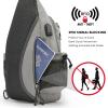 G4Free Canvas Sling Bag Crossbody Backpack with USB Charging Port & RFID Blocking, Hiking Daypack Chest Bag for Women Men(Grey) view 2