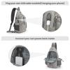 G4Free Canvas Sling Bag Crossbody Backpack with USB Charging Port & RFID Blocking, Hiking Daypack Chest Bag for Women Men(Grey) view 4
