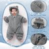 AiWMGL Newborn Baby Bear Outfit Suit 0-3 Months Girls Boys Fleece Jumpsuit Romper Hooded Winter Snowsuit Clothes view 4