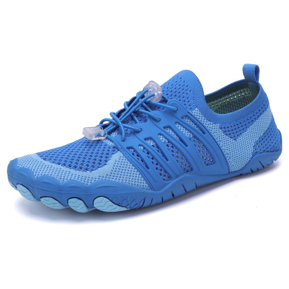 Asifn Water Shoes for Women Men Swim Beach Walking Slip on Barefoot Hiking Workout Fishing Sandals Blue(5.5 US Men/6.5 US Women,9.06in Heel to Toe