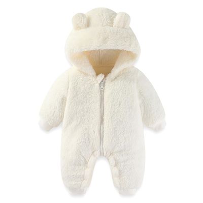 AiWMGL Newborn Baby Bear Outfit Suit 9-12 Months Girls Boys Fleece Jumpsuit Romper Hooded Winter Snowsuit Clothes