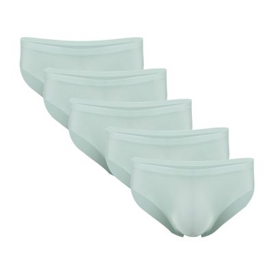 JEsilunmaMY Mens Quick-Drying Sexy Briefs Summer Seamless Ice Silk Underwear with Pouch Sheer Breathable Ultra Thin Brief (Green-5PC,Large)