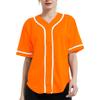 DIGITMON Women's Baseball Softball Jersey Button Down Premium Hip Hop T Shirts Uniform ORANGEWHITE, Small view 1