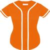 DIGITMON Women's Baseball Softball Jersey Button Down Premium Hip Hop T Shirts Uniform ORANGEWHITE, Small view 2