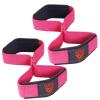 WFX Weight Lifting Straps Padded Figure 8 Wrist Support Gym Wraps Men Women Fitness Bodybuilding Double Loop Workout Heavy Training Powerlifting Dumbbell Squats Pull Up Grip (Pink) view 1