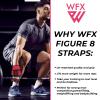 WFX Weight Lifting Straps Padded Figure 8 Wrist Support Gym Wraps Men Women Fitness Bodybuilding Double Loop Workout Heavy Training Powerlifting Dumbbell Squats Pull Up Grip (Pink) view 4