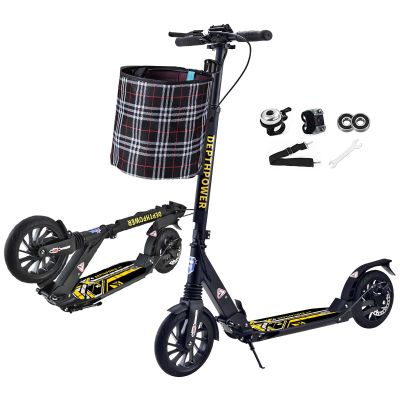 CUIOT Scooters for Adults & Teens/Kids - Folding Adult Scooters, Height-Adjustable, Freestyle Kick Scooter for Outdoor Use, Lightweight Durable All-Aluminum Trick Scooter- 300 Lbs Weight Capacity,Bl