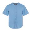 Youth Baseball Jersey Kids Button Down Short Sleeve Solid Color T-Shirt for School, PE, League Team Uniform (Pale Blue, M) view 1