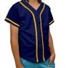 DIGITMON Kids Baseball Jersey Button Down Premium Hip Hop T Shirts Uniform Navy Gold for 10y Toddlers view 1