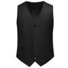 Boy Suits 2 Piece Slim Fit Formal Set with Vest Pants for Kids Wedding Ring Bearer Party Dresswear Outfit Black Size 7-8 view 3