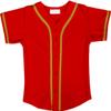 DIGITMON Kids Baseball Jersey Button Down Premium Hip Hop T Shirts Uniform Red Gold for 6y Toddlers view 2