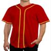 DIGITMON Men's Baseball Jersey Button Down Premium Hip Hop T Shirts Sports Uniform REDGOLD, Medium view 1