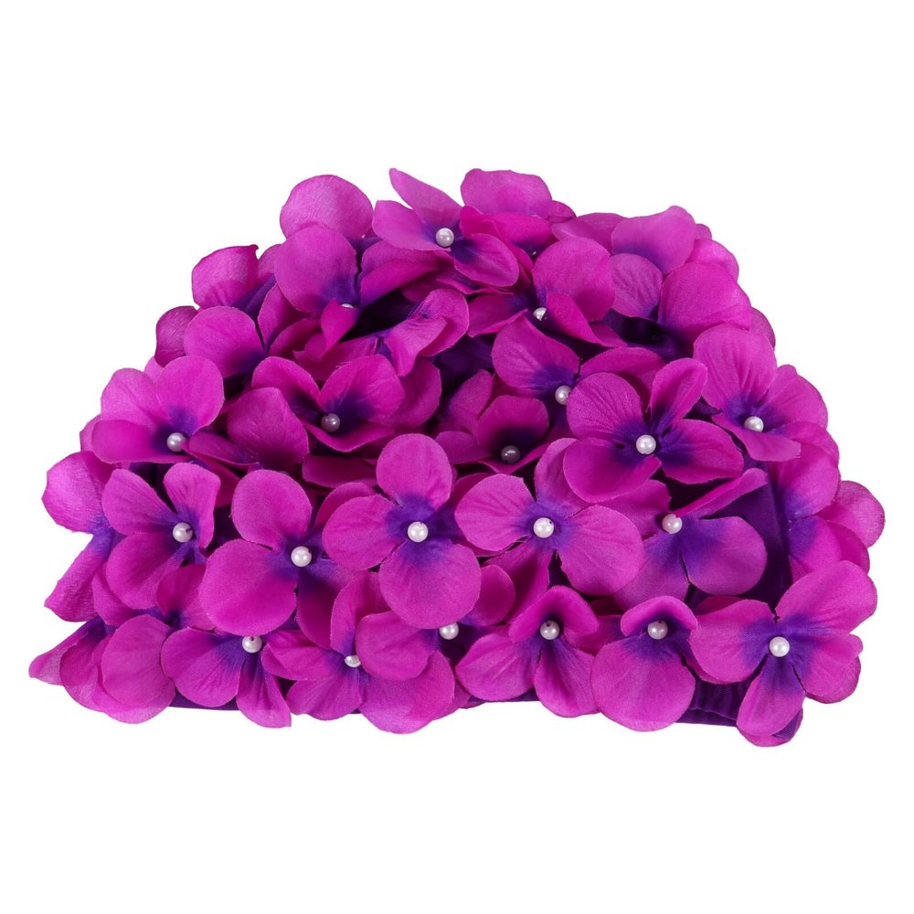 Vintage Swim Cap Flower Floral Petal Swimming Hat Retro Style Bathing Caps Women Swim Hat Long/Short Hair