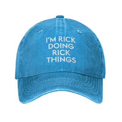 Funny Hat Im Rick Doing Rick Things Hat Men Baseball Cap Vintage Caps Blue
