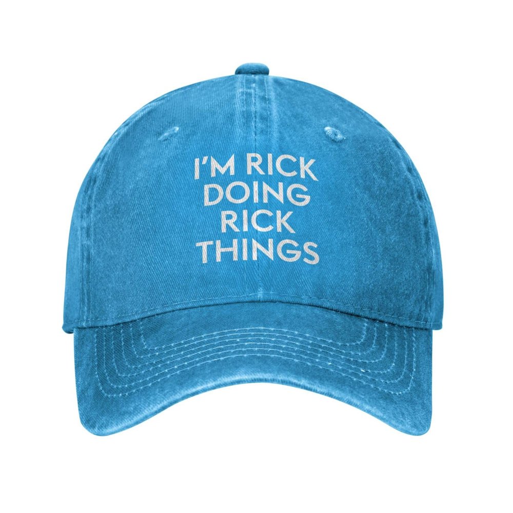Funny Hat Im Rick Doing Rick Things Hat Men Baseball Cap Vintage Caps Blue