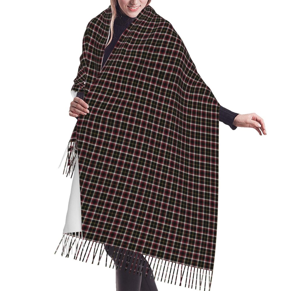 LMNSWDA Clan Black Tartan Women's Fashion Cashmere Feel with Tassel Large scarf warm party shawl Wraps