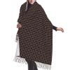 LMNSWDA Clan Black Tartan Women's Fashion Cashmere Feel with Tassel Large scarf warm party shawl Wraps view 1
