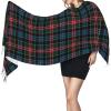 LMNSWDA Clan Cumming Red, Blue, and Black Scottish Tartan Women's Fashion Cashmere Feel with Tassel Large scarf warm party shawl Wraps view 3