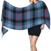 LMNSWDA Blue and Black Plaid Fitzgerald Tartan Women's Fashion Cashmere Feel with Tassel Large scarf warm party shawl Wraps view 3