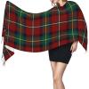 LMNSWDA Clan Boyd Red and Green Scottish Tartan Women's Fashion Cashmere Feel with Tassel Large scarf warm party shawl Wraps view 3