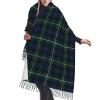 LMNSWDA Clan Campbell Navy Blue and Green Scottish Tartan Women's Fashion Cashmere Feel with Tassel Large scarf warm party shawl Wraps view 1