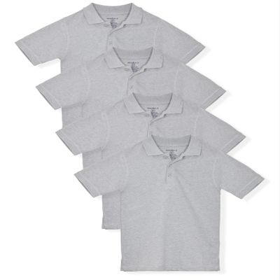 Studio 3 Boys - 4-Pack School Uniform Short-Sleeve Pique Polo Shirts (as1, Age, 2_Years, Heather Gray)