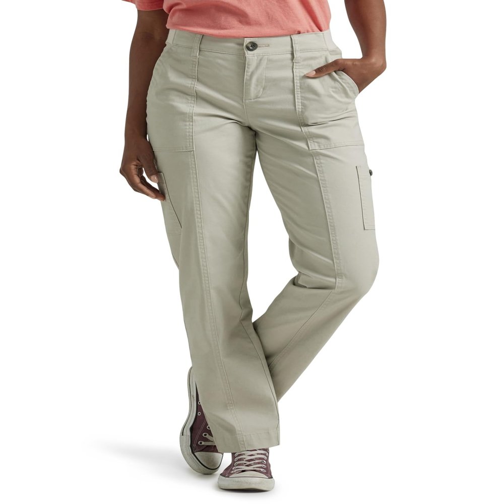 Lee Women's Petite Ultra Lux Comfort with Flex-to-Go Utility Pant Salina Stone 4 Petite