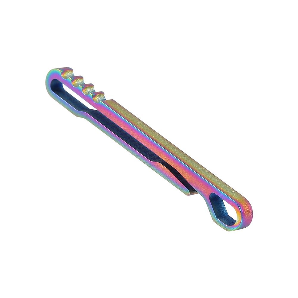 Titanium Keychain Pocket Clip, EDC Outdoor Colorful Keyring Belt Clip Portable Hanging Buckle 2 in 1 Key Ring Holder for Belt