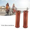 Qiilu Brown Leather Grips - Universal Fit, Soft Sponge Padding, Plug, 22mm Handlebar, 1 Pair view 4