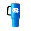 Logo Brands NCAA North Carolina Tar Heels 40oz Flipside Powder Coat Tumbler - Double-Wall Insulated, Reusable Straw, Rugged Handle
