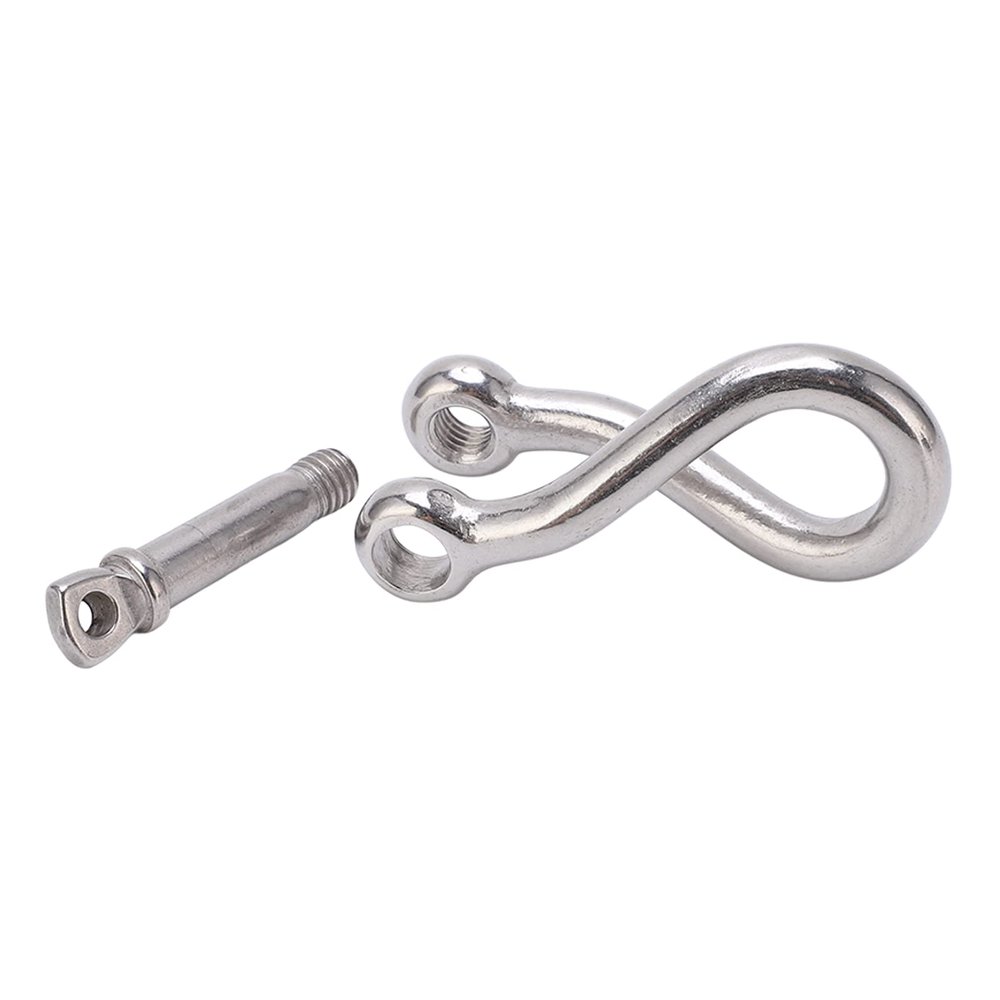 Stainless Steel Screw Pin, Stainless Steel Screw Shackle, Stainless Steel Bow Shackle Marine Grade 8mm Yacht Boat Twisted Anchor Shackle (M8)