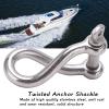 Stainless Steel Screw Pin, Stainless Steel Screw Shackle, Stainless Steel Bow Shackle Marine Grade 8mm Yacht Boat Twisted Anchor Shackle (M8) view 2
