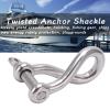 Stainless Steel Screw Pin, Stainless Steel Screw Shackle, Stainless Steel Bow Shackle Marine Grade 8mm Yacht Boat Twisted Anchor Shackle (M8) view 3