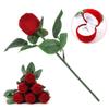 TOPINCN Ring Box, Red Rose Shape, Jewelry Storage, Romantic Proposal Gift Box, Ring Case Surprise Holder view 4