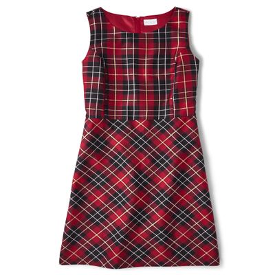 The Children's Place,Short Sleeve Holiday Dress,12 Red Plaid