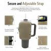 NOLI JUNE - Water Bottle Pouch for Stanley Quencher 18oz to 40oz - Neoprene Pouch with Adjustable Strap - Versatile Tumbler Holder - Eucalyptus view 4