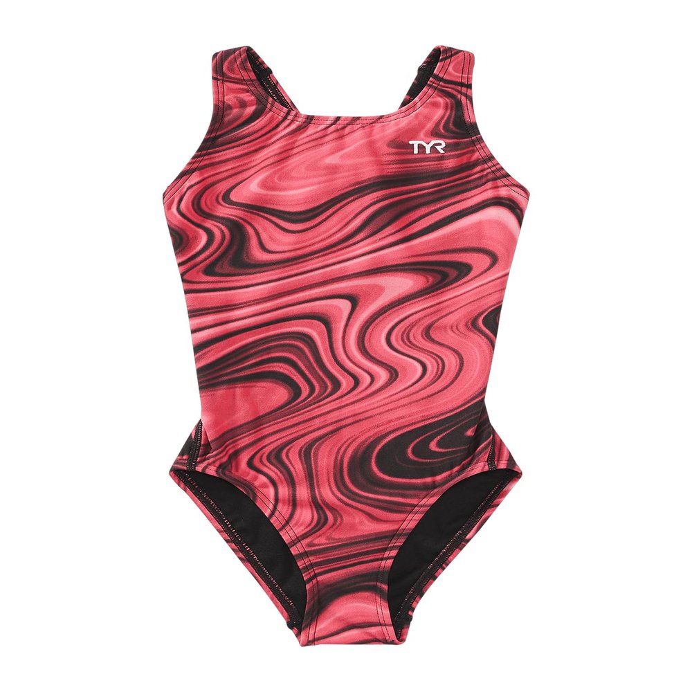 TYR Girls' Durafast Elite Maxfit Swimsuit, Red Vitality, 22