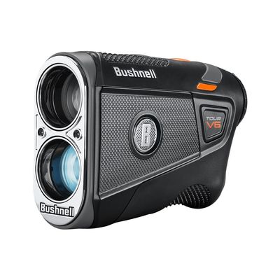 Bushnell Golf Tour V6 Laser Rangefinder Patriot Pack Visual JOLT, Magnetic Mount, 1300-Yard Range, 6X Magnification, IPX6 Weatherproof, Premium Carry Case