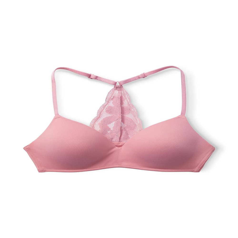 Happy Nation Wireless Lightly Lined Racerback Bra, Smoky Rose, Large+
