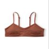 Happy Nation Seamless Ruched Sports Bra, Warm Chestnut, Large+ view 1
