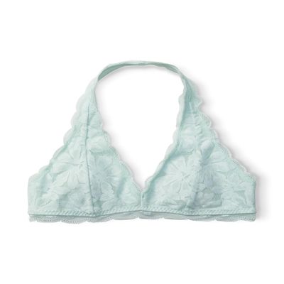 Happy Nation Lace Halter Bralette, Beach Glass, XL+