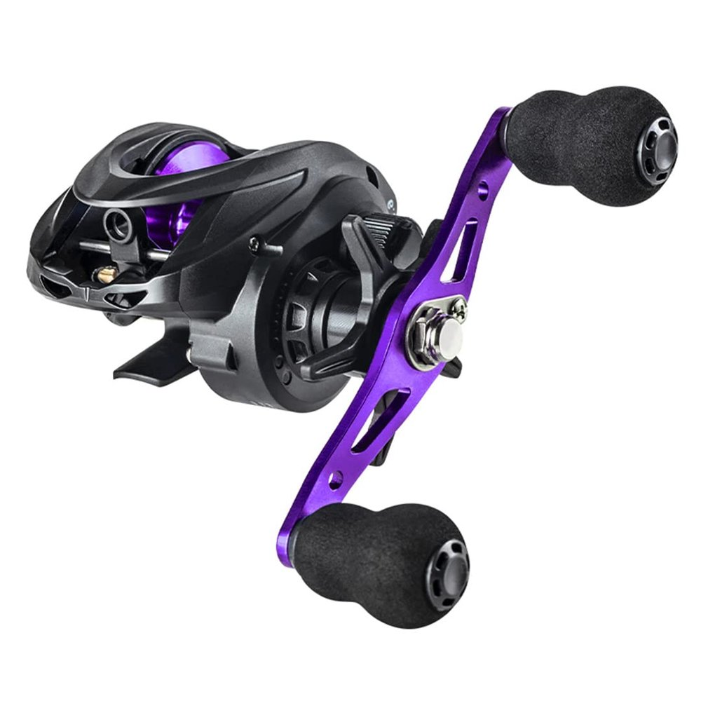 Fishing Reel Baitcasting Long Shot Casting Max Drag 8KG Left Right Hand Reel Fishing for Bass Purple Right Hand