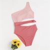 Big Kids Girl Swimsuit Summer Sport One Shoulder Tank Top Strap Bikini Beach Resort Swimwear Toddler (Pink, 8-9 Years) view 2